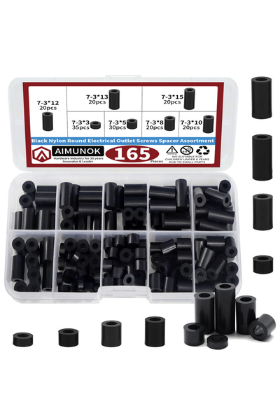 Choice مجموعة متنوعة من 165 قطعة من الفواصل الدائرية المصنوعة من النايلون الأ...