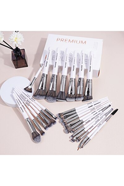 Choice1 مجموعة فرش مكياج احترافية من مانج باللون الأبيض، مكونة من 25 قطعة، فرش تجميل للوجه والعينين، لكريم الأساس