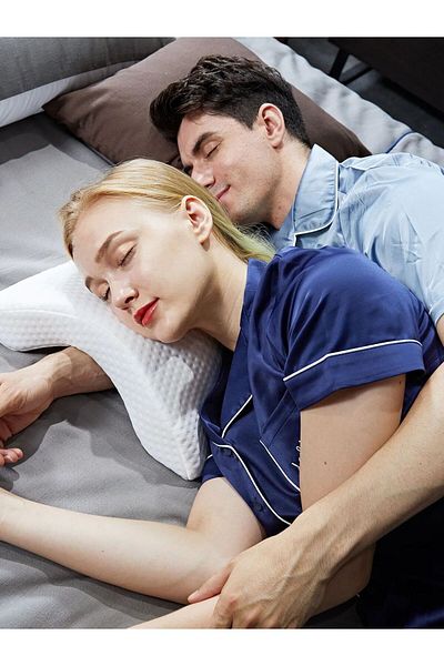 Choice WHITE 1pc Sleeping Pillow Couple Pillow Arm Pillow Slow Rebound Pressure Cuddle Pillow Memory Foam T