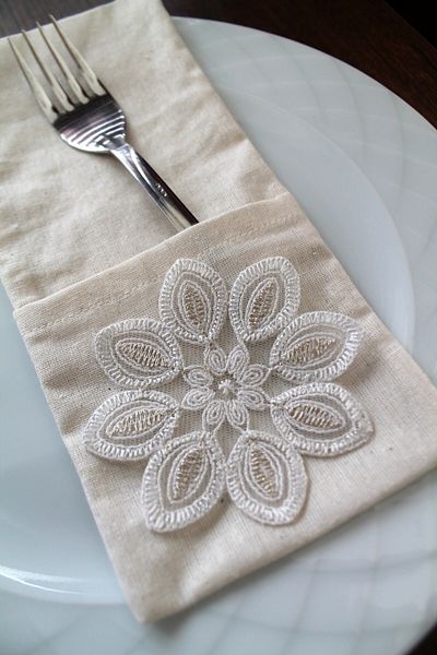 Emtory Home 6 Pieces Decorative Water Drop Lacy Spoon Holder Service Presentation