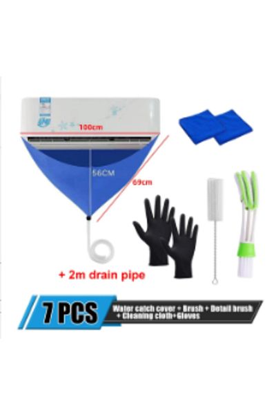 Choice 7pcs 1/5/7pcs Air Conditioner Cleaning Bag Waterproof Drain for Washing Conditioning Water drain-pip