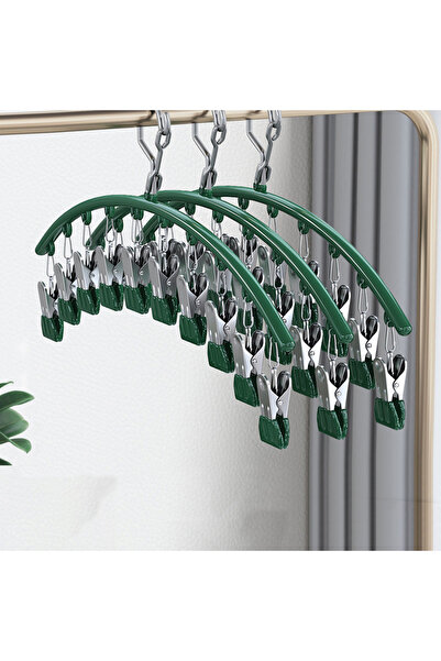 Choice مشبك جورب أخضر، رف تجفيف خارجي، مشبك بلاستيكي مقاوم للرياح، رف تجفيف ب...