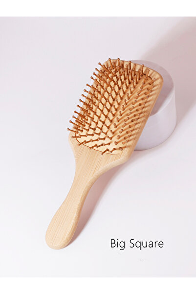 Choice JDNZQDS-مشط شعر مربع كبير 1 مصنوع من الخيزران الطبيعي والخشب ومضاد للكهرباء الساكنة وتدليك فروة الرأس بوسادة هوائية، ناعم