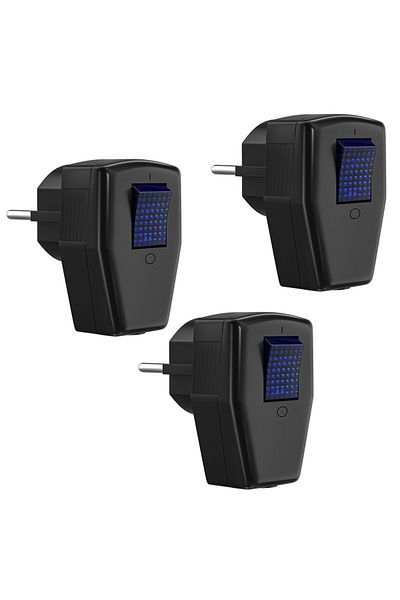 Choice 3pcs Black 3pack Germany Male Electrical Socket with ON/OFF Swtich, EU European Rewireable Power Plu