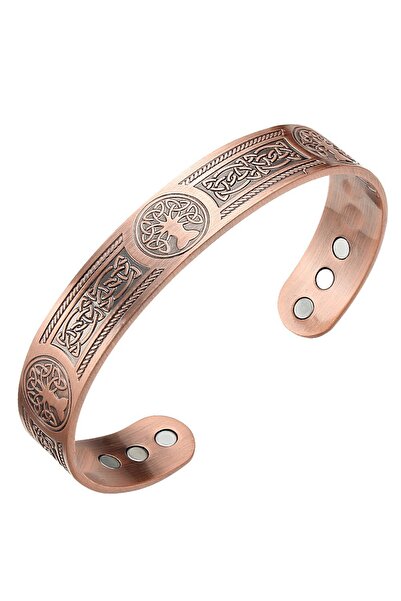 Choice سوار مغناطيسي عتيق اللون برونزي عتيق مع ترتيب نمط شجرة الحياة، مغناطيسي