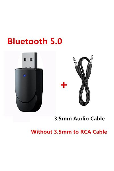 Choice NO RCA Cable Bluetooth 5.0 Receiver Transmitter 2 In 1 3.5mm Jack RCA AUX USB Stereo Audio Wireless