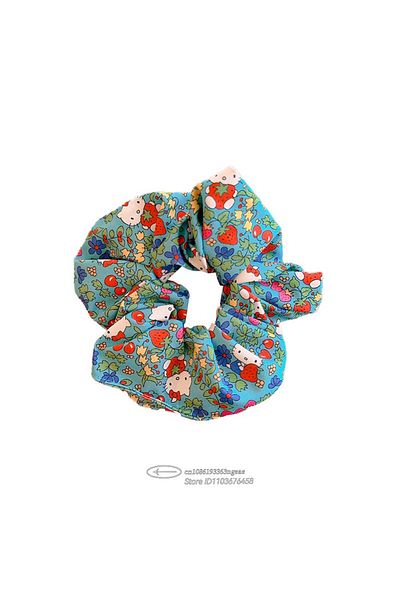 Choice Hello Kitty Sanrio Hello Kitty Hair Circle Summer Fresh Retro KT Cat Floral Hair Rope Beautiful Girl