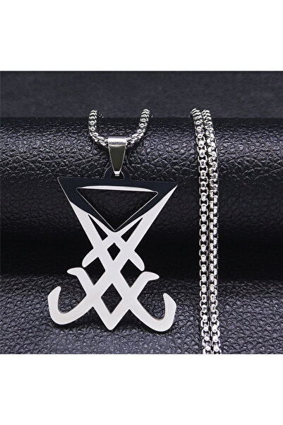 Choice صندوق 60 سم SR Sigil Church of Satan قلادة من الفولاذ المقاوم للصدأ خت...