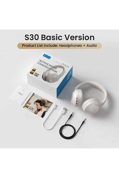 Choice Basic Version-W HAYLOU S30 Wireless Bluetooth 5.4 Headphones 43dB Adaptive Noise Cancelling Headsets