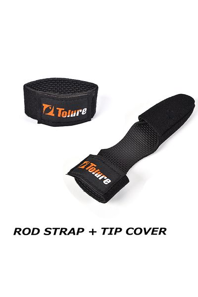 TOLU COVER AND STRAP TOLU Fishing Rod Tie Holder Strap/Tip Cover Belt Tackle Elastic Wrap Band Pole Holde
