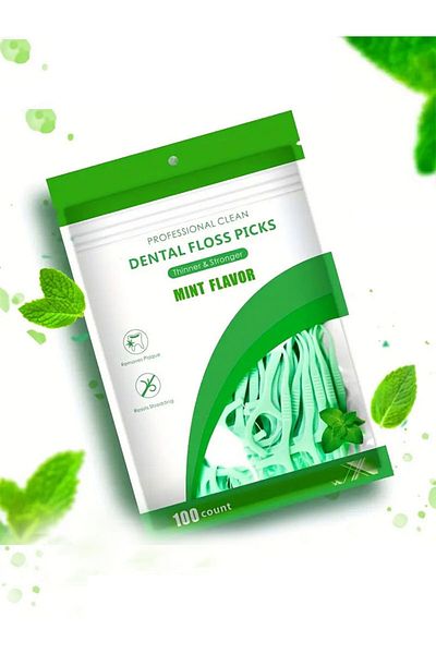 Choice Green 100 Count Dental Flossers Mint Gentle Clean Soft Floss With Superior Strength Cleaning Between
