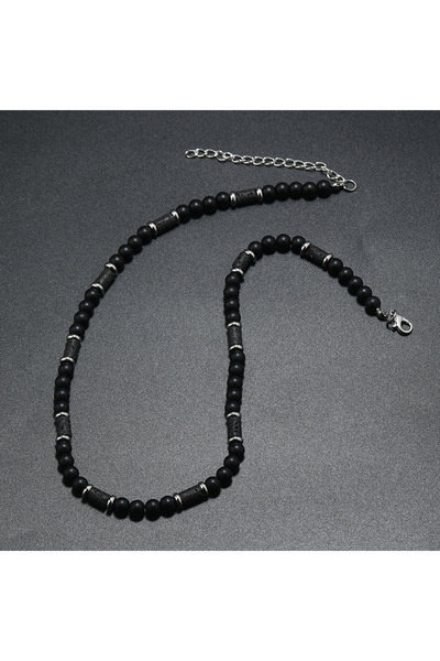 Choice Black style New Bohemian Men's Beaded Necklace Tiger Stone Natural Sto...