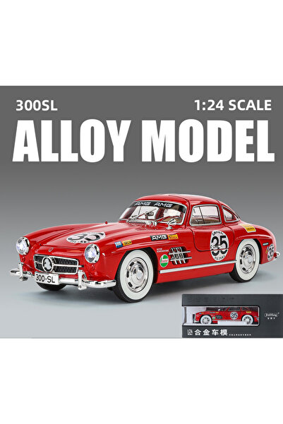 Choice1 RED-WITH BOX 1:24 300SL 35# Vintage Classic Alloy Car Model Diecasts Toy With Sound and Light Vehicl
