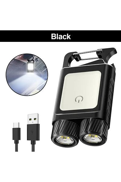 XIWANGFIRE S215 Mini Keychain Flashlight with Clip Super Bright Pocket Torch Light LED Magnetic COB EDC Mini Ke
