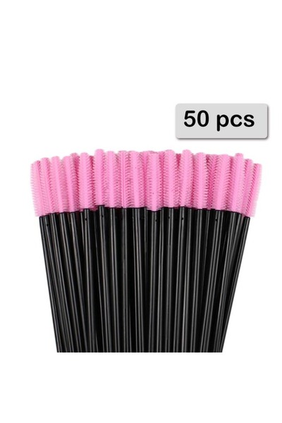 choice2 Silicone 50pcs Pink-Black 25pcs Silicone Mascara Wands Applicator Dis...