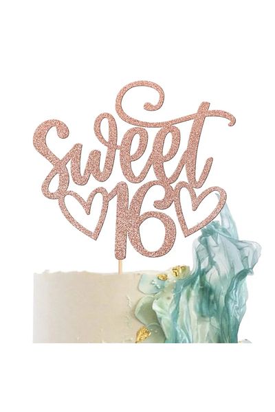 Choice Coffee 1 pC sparkling 16th birthday cake topper - unique cake decoration suitable for sweet celebra
