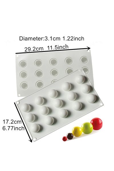 Choice 3.1cm ball Silicone Chocolate Mold Silicon Ball Cake Moulds 3D Half Sphere Candy Truffle Baking Tray