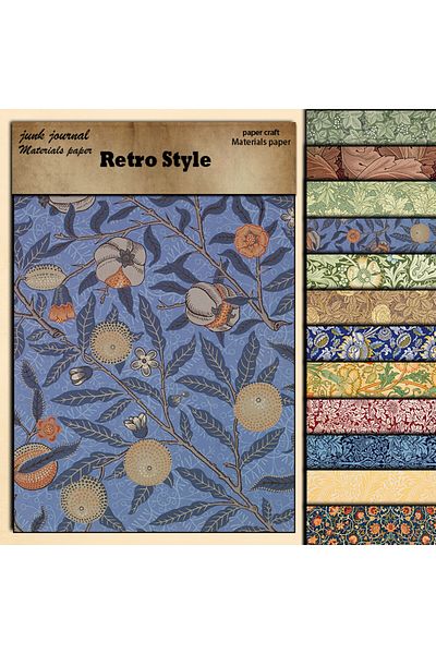 Choice 12sheets 12sheets Large Retro Materials Sticker Diy Tool Computer Stickers for Water Bottle Waterpro