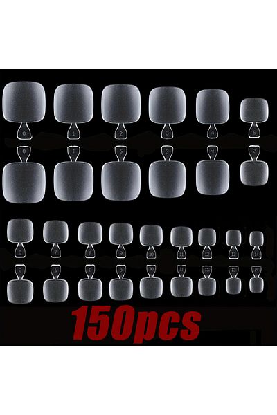 Choice WHITE 150Pcs Clear Press on Toenails with Nail Glue Kit, No File Matte Gel Toe Nail Tips Full Cove N