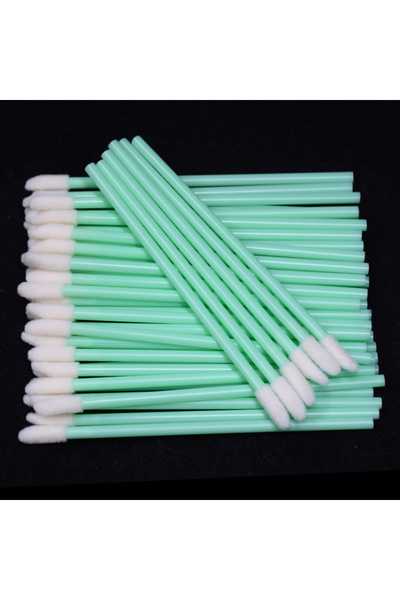 Choice1 فرشاة شفاه خضراء من كيكيلالا، 50 قطعة للاستخدام مرة واحدة، أدوات وضع أحمر الشفاه وملمع الشفاه، أعواد تنظيف المكياج، تنظيف دقيق