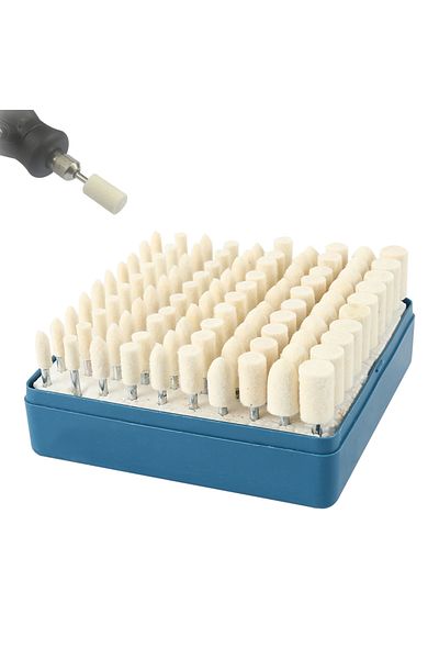 Choice 100PCS 100Pc Wool Felt Mounted Polishing Buffing Wheel Grinding Head Felt Polishing Wheel For Dremel