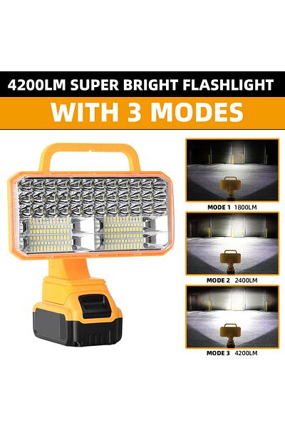 Choice Other Yellow 4200lm Led Work Light For Dewalt 20v Max, 40w, Usb & Type-c Port, For Emergencies, Camp