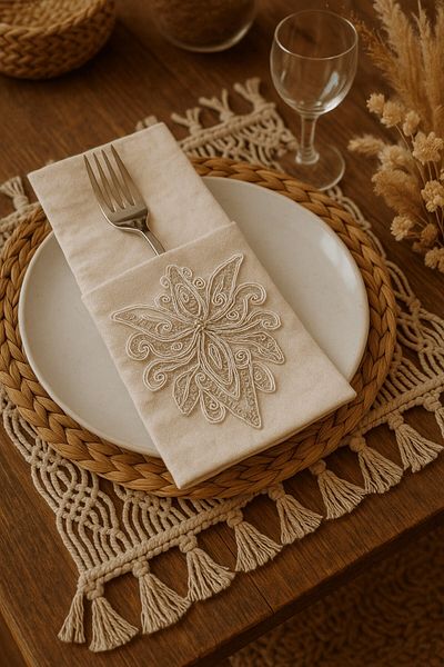 Emtory Home 6 Pieces Decorative Diamond Lacy Spoon Holder Serving Presentation