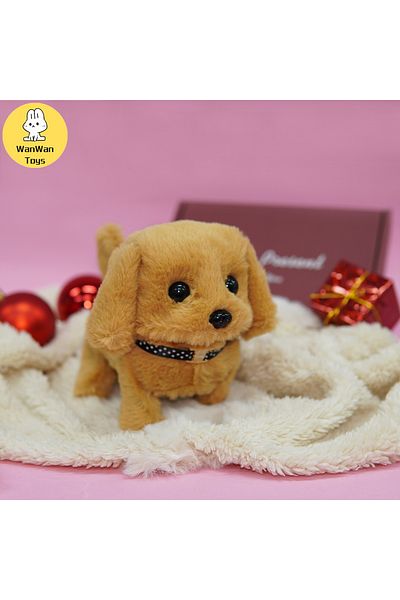 Choice Yellow WanWan Toys Interactive Plush Puppy Dog Toy - Walking, Barking, Wagging Tail, and Stretching