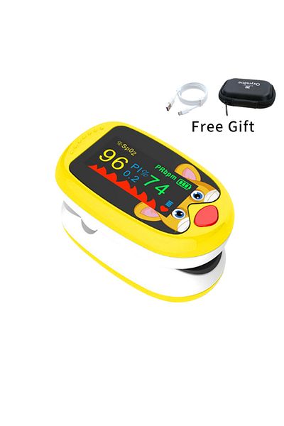 Justlang With-Case AiQUE Pediatrics Finger Pulse Oximeter Blood Oxygen Saturation Meter Heart Rate Monitor 0.