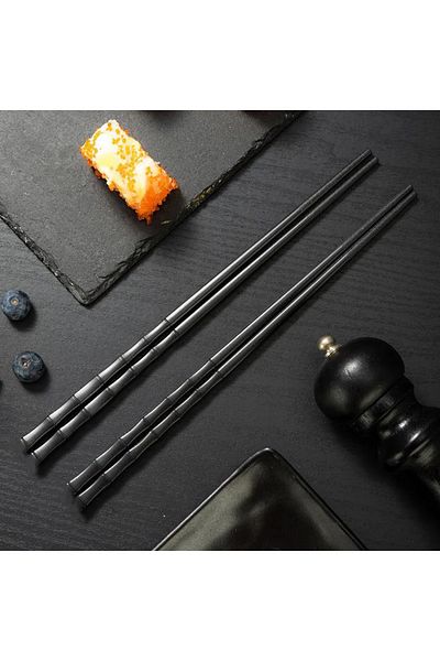 Choice f-24cm-1 pair 1 Pairs Alloy Chinese Chopsticks Food Sushi Sticks Reusable Non Slip Dishwasher Safe B