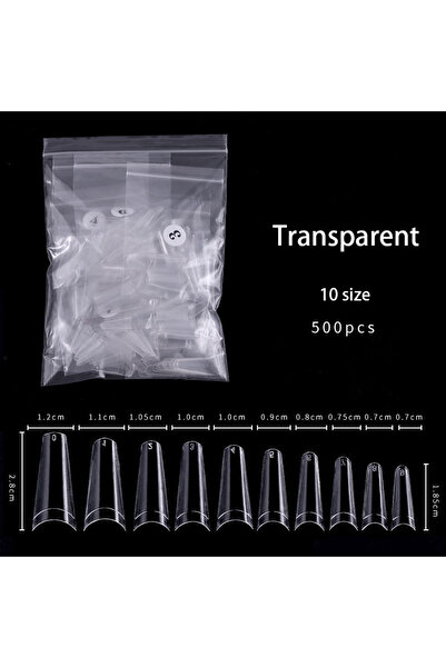 Choice1 500 قطعة من أطراف أظافر صناعية شفافة فرنسية طبيعية شفافة من نوع Coffi...