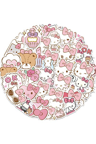 Choice 10PCS 10/30/50PCS Cute Pink Hello Kitty Anime Stickers DIY Bike Travel Luggage Guitar Laptop Waterpr