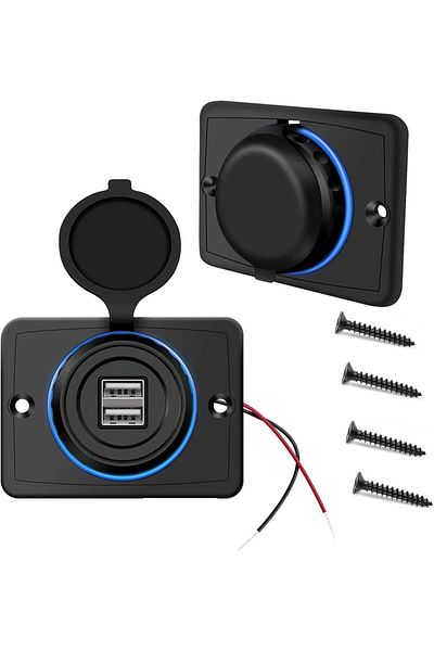 Choice dual-USB vehicle-mounted charger socket with indicator light 12v 24v 3.1A power socket suitable f...