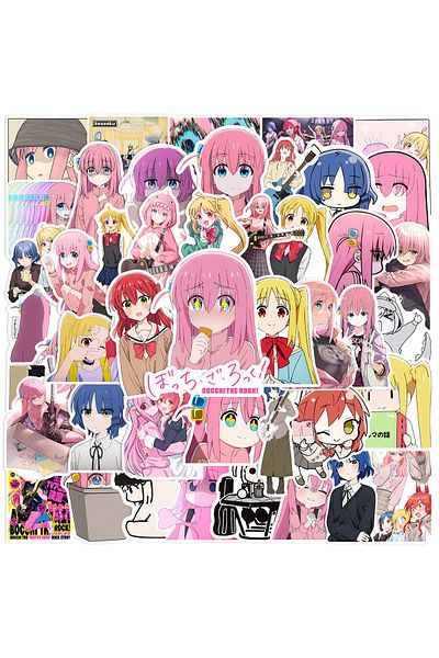 Choice 50pcs 50pcs/set Anime Bocchi The Rock! Stickers Toy For Kids Toy Diy Motorcycle Helmet Phone Skatebo
