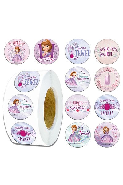 Choice 500PCS 500PCS Disney Cartoon Princess Sofia Theme Girl Roll up Stickers Phone Case Laptop Decorative