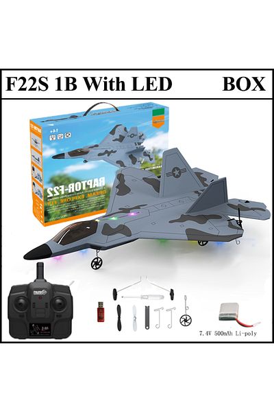 Choice LED Gyro 1B BOX 2024 New F22S 2.4G 4CH 3D6G RC Airplane Raptor F22 Warplane WLtoys A180 Upgrade Vers