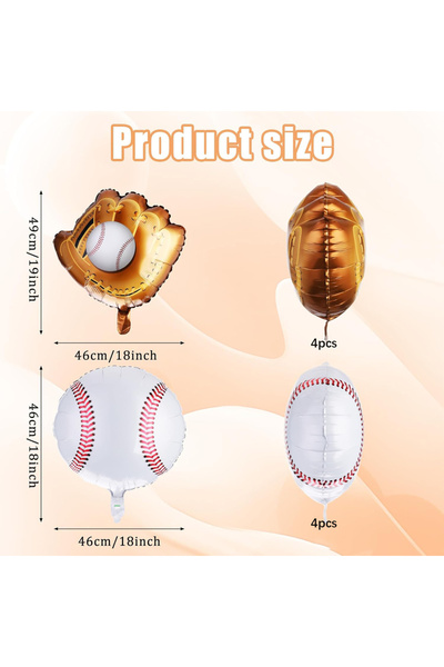 Choice كرات بيسبول أخرى من البرقوق مكونة من 8 قطع، قفازات بيسبول، بالونات، أل...