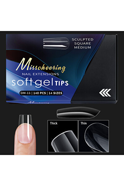 Choice 11 120/140 قطعة من أطراف الأظافر الصناعية ذات شكل اللوز الخنجري الشفاف...