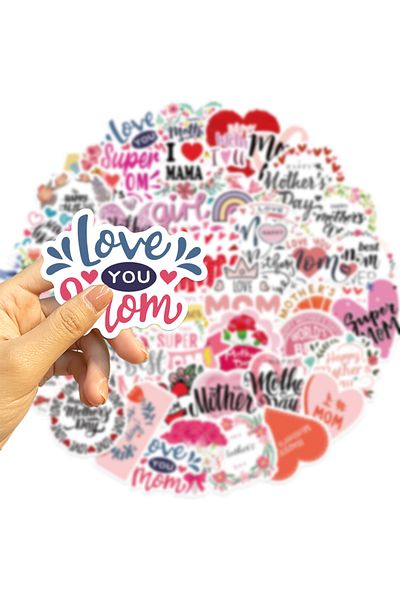 Choice 50pcs all 49PCS Mother s Day Love Stickers DIY Diary Laptop Luggage Skateboard Graffiti Decal Fun Ch