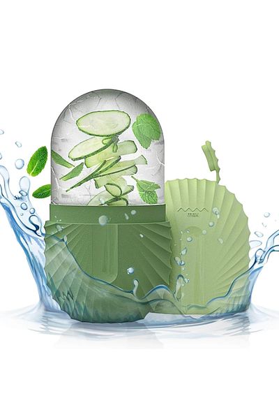 Choice Green Ice Face Roller Ice Cube Beauty Massage Silicone Ice Mold For Eye Puffiness Ice Facial Roller