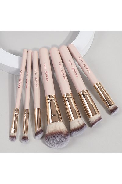 Choice Apricot MAANGE 7pcs/set Makeup Brushes for Cosmetic Foundation Powder Concealer Blush Brush Blending
