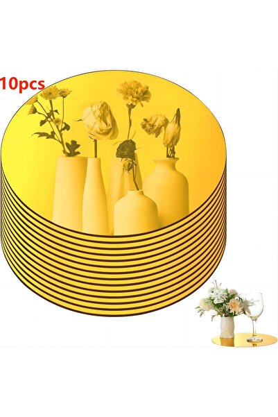 Choice 10pcs Gold 10PCS Acrylic Centerpieces for Wall Wedding Table Candle Pl...