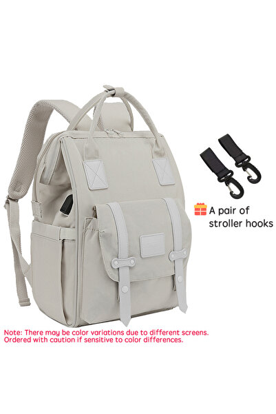 Choice Light grey PANGDUBE Baby Nappy Bag with 2pcs Stroller Hooks Mummy Bag ...