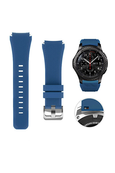 Choice سوار سيليكون ملون مقاس 22 مم لساعة 3 Gear S3 Frontier مقاس 45 مم، حزام...