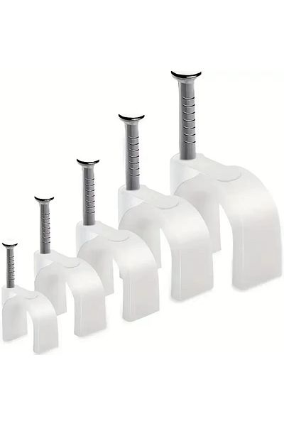 Choice white 6mm 100pcs 100Pcs Cable Clamp with Steel Nails Plastic Nylon Tie 6/10mm