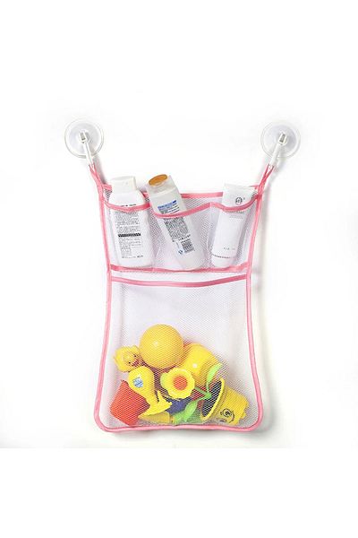 Choice C121-pink Baby Shower Toy Cute Duck Frog Net Toy Storage Bag Strong Suction Cup Baby Shower Game Bag