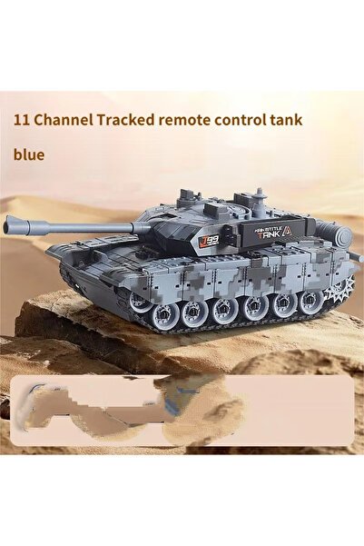 Choice 11 CH دبابة Rc زرقاء 33 سم يتم التحكم فيها عن بعد دبابات حربية زاحفة س...
