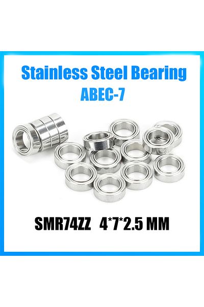 Choice SMR74ZZ Bearing 4*7*2.5 mm ( 10PCS ) ABEC-7 Stainless Steel Ball Bearings Shielded SMR74Z SMR74 ...