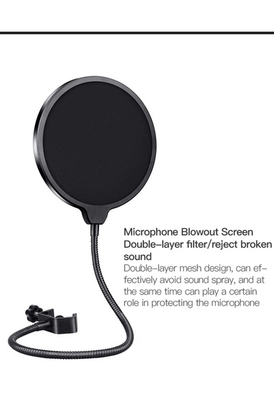 sharpdo Double-layer Blowout Mesh Microphone Pop Filter Microphone Blowout Cover