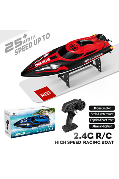 Choice قارب سباق سريع أحمر HJ808 يعمل بالتحكم عن بعد، بتردد 2.4 جيجاهرتز، بسر...